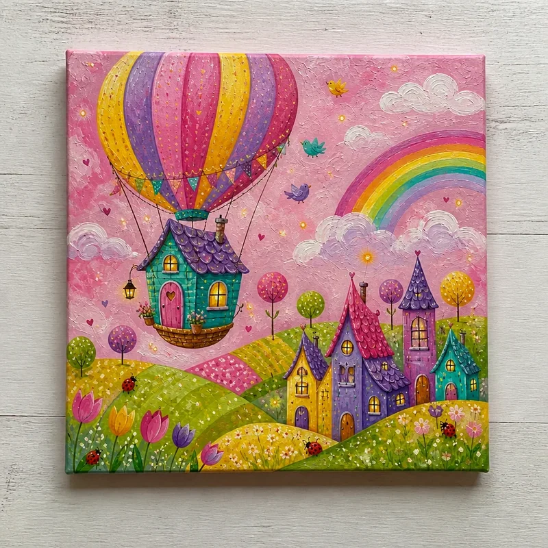 Whimsical acrylic scene 2